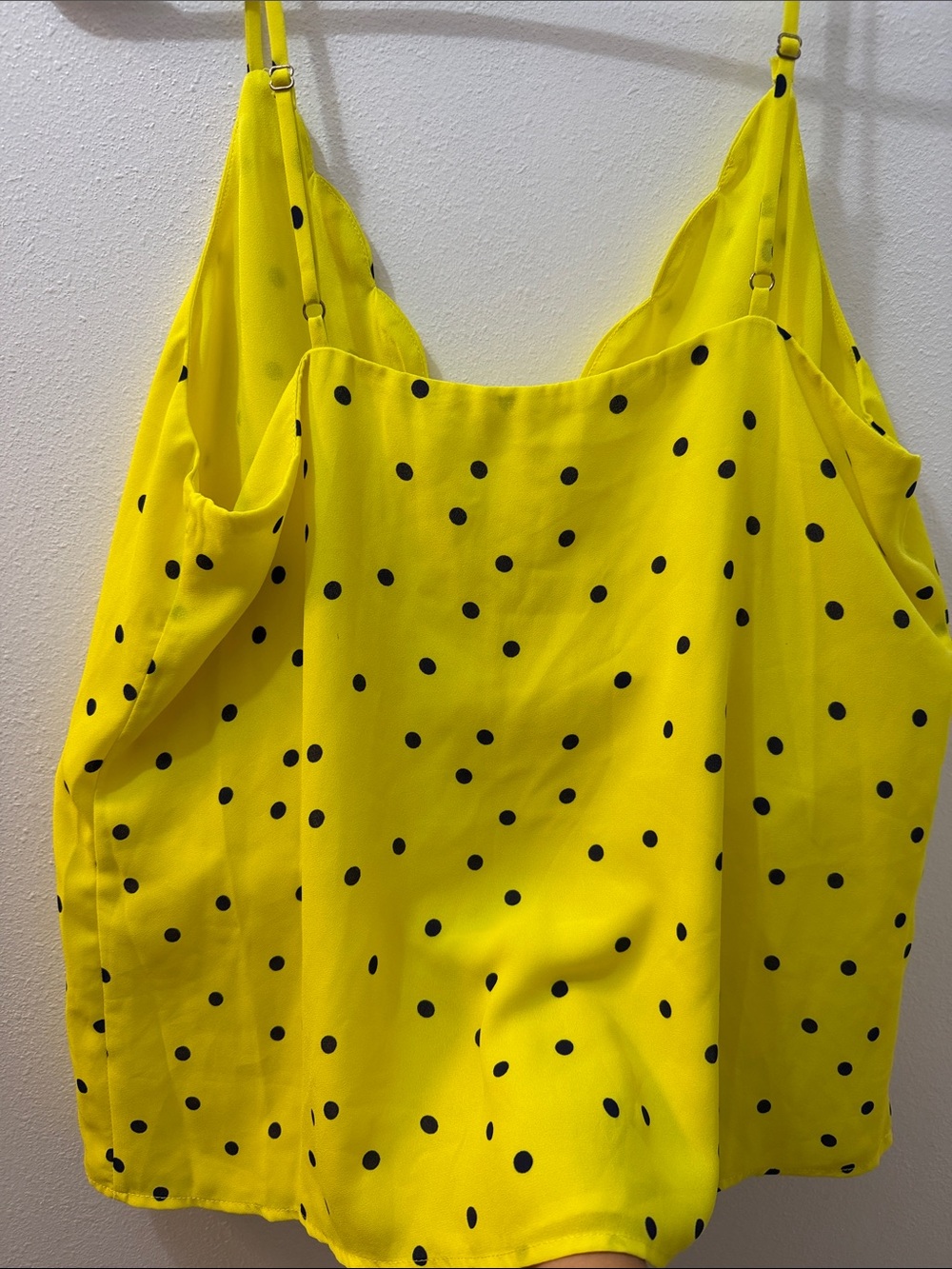 Socialite Bright Yellow Polka Dot Cami Top - Picture 3 of 3